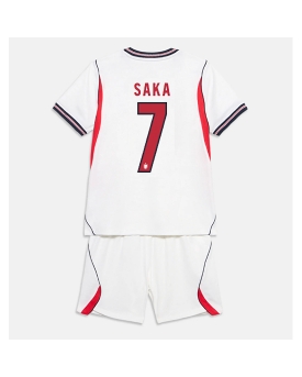 Billige Fotballdrakt England Bukayo Saka #7 Replika Hjemmedraktsett Barn VM 2026 Kortermet (med bukser)